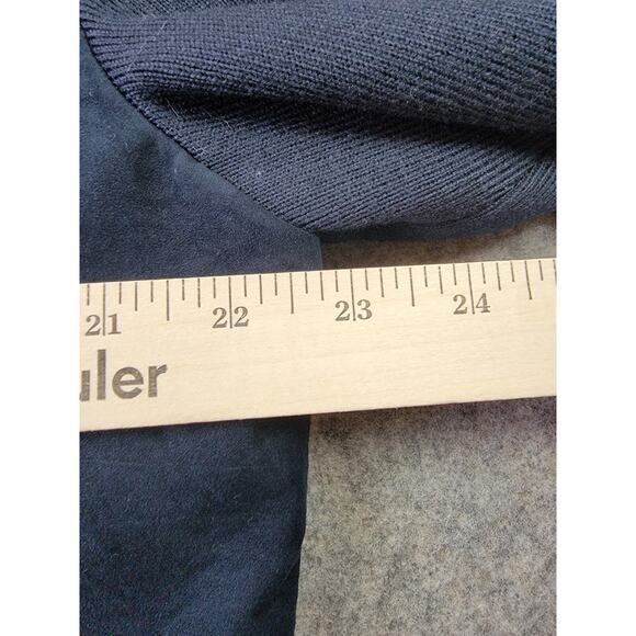 Enzo Tovare Coat Mens Medium Blue Faux Suede Elbow Patches Bomber Jacket - Picture 13 of 14